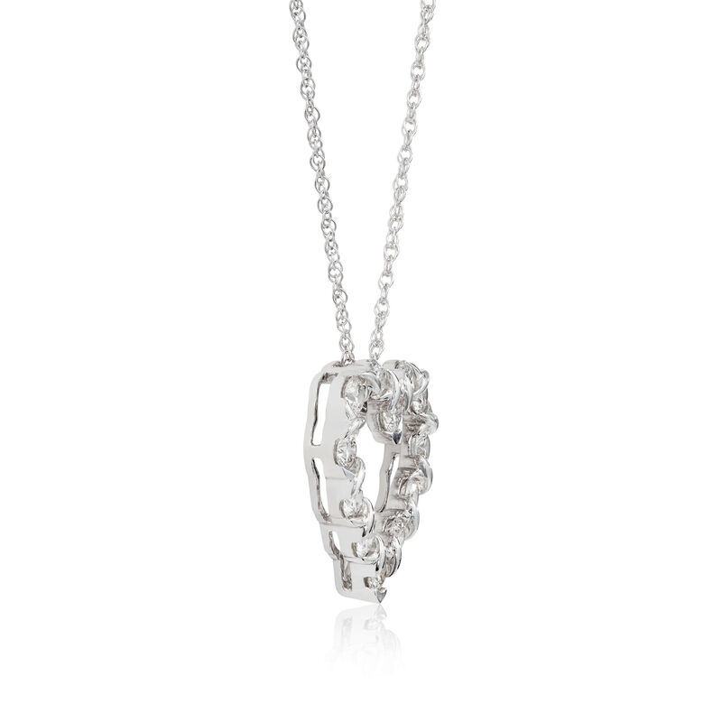 Open Twisted Diamond Heart Necklace 14K, 1 ctw. image number 2