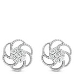 Floral Diamond Cluster Earrings 14K