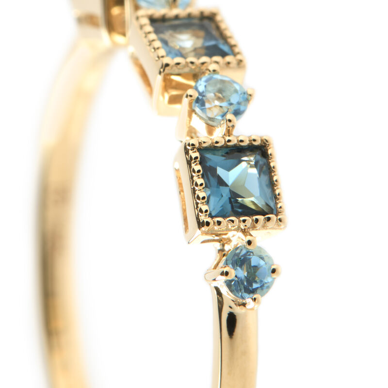 Blue Topaz Ring, 14K Yellow Gold Size 7 image number 1