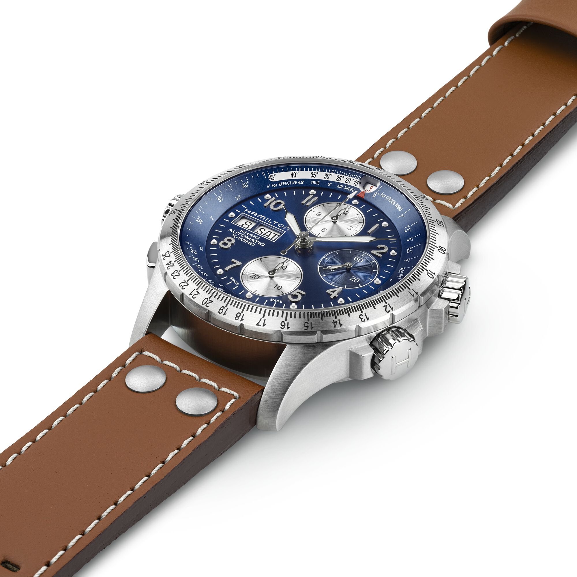 Hamilton Khaki Aviation X-Wind Auto chrono Blue Dial Watch, 44mm