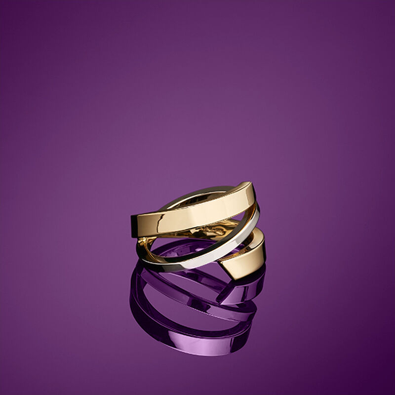 Toscano Two-Tone Bypass Ring 14K image number 1