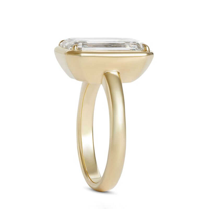 Rahaminov Hidden Bezel Emerald Cut Bridal Ring, 18K Yellow Gold image number 1