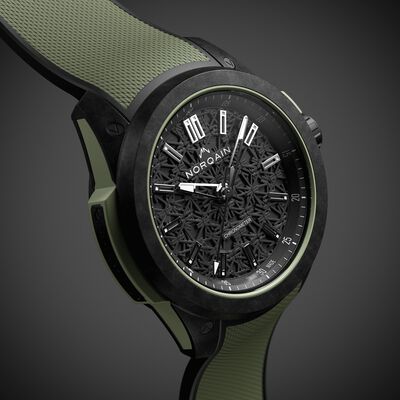 NORQAIN Wild ONE Khaki Black Dial Watch, 42mm