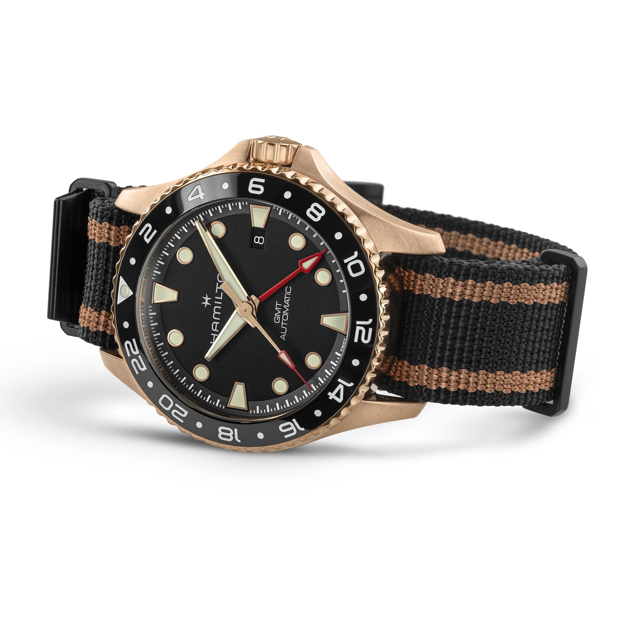 Hamilton Khaki Navy Scuba Automatic GMT Bronze Black Dial Watch, 43mm