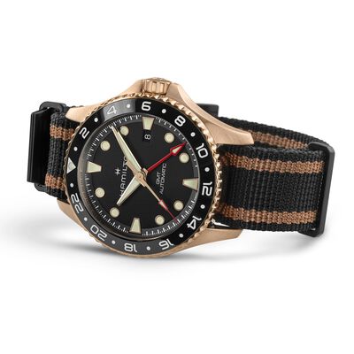 Hamilton Khaki Navy Scuba Automatic GMT Bronze Black Dial Watch, 43mm