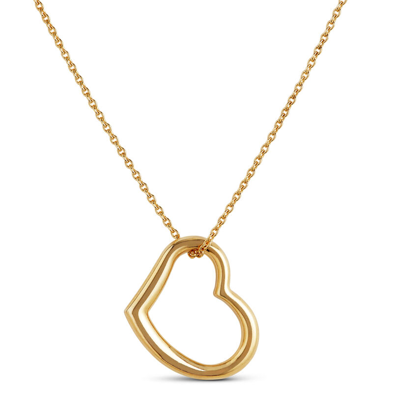 Open Asymmetrical Heart Necklace 14K image number 0