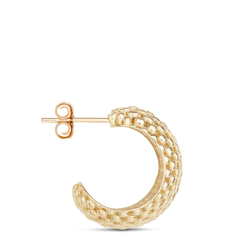 Toscano Quilted Hoop Post Earrings, 14K Yellow Gold image number 1