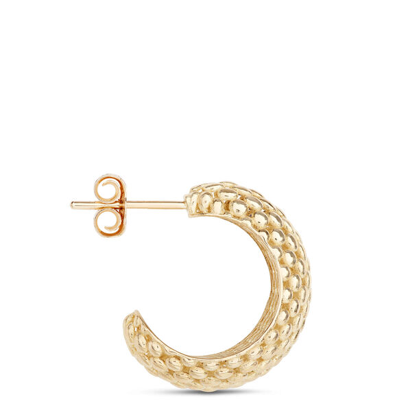 Toscano Quilted Hoop Post Earrings, 14K Yellow Gold