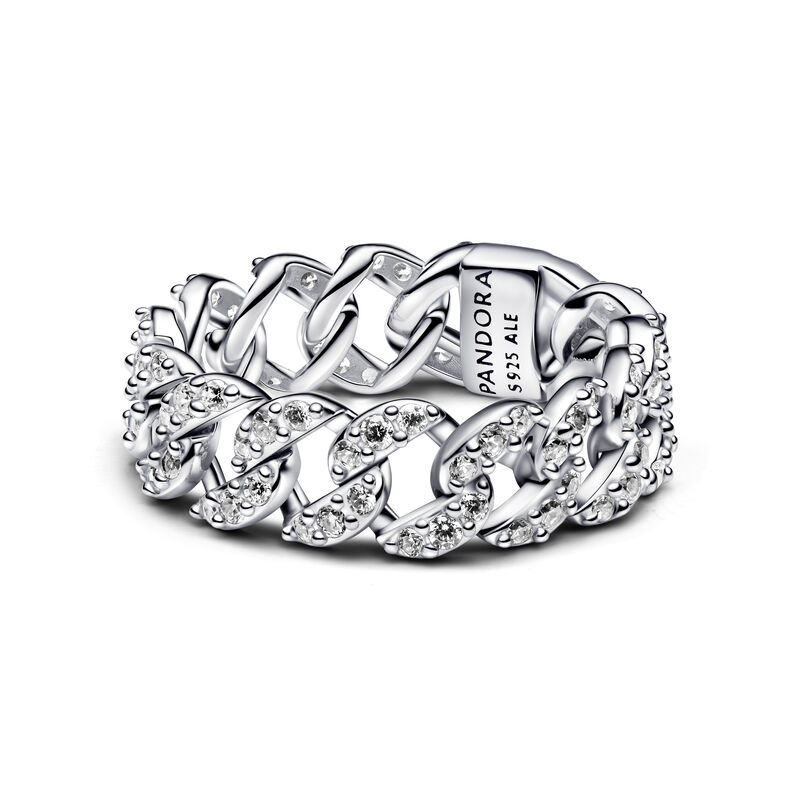 Pandora Pav&eacute; Cuban Chain Ring image number 0