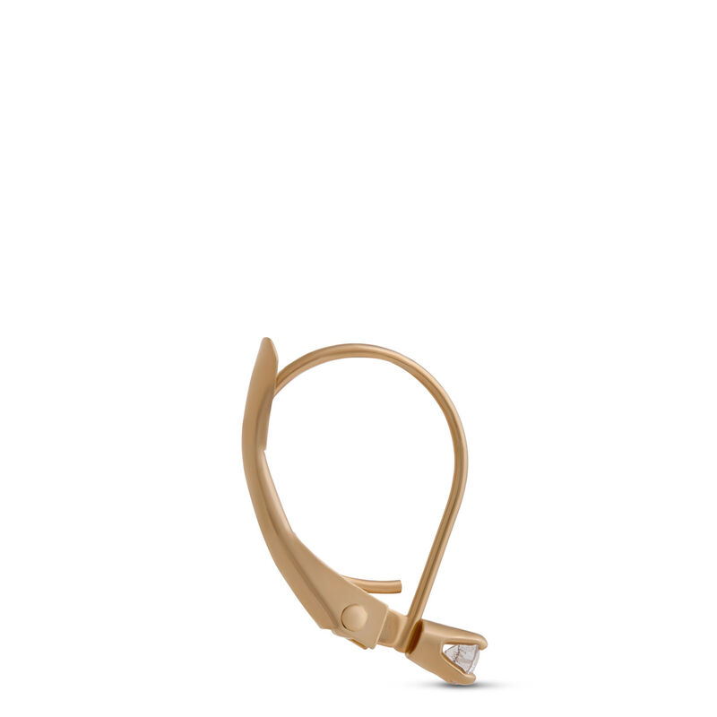Baby Leverback Diamond Earrings, 14K Yellow Gold image number 1