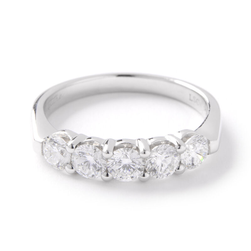 Ben Bridge Signature 5 Stone Diamond Anniversary Band, Platinum image number 0