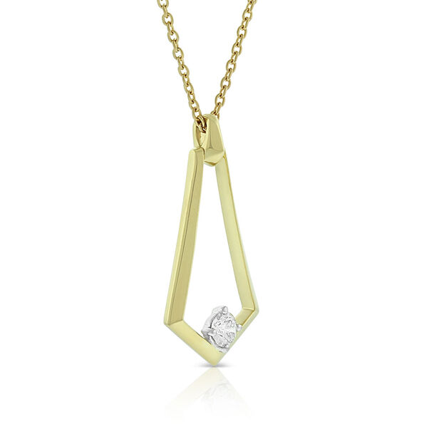 Jade Trau for Ben Bridge Signature Diamond Open Shield Necklace 18K