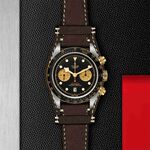 TUDOR Black Bay Chrono S&G Watch Black Dial Brown Leather Strap, 41mm