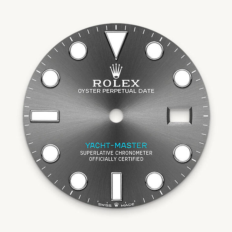 rolex yacht-master in rolesium - combination of oystersteel and platinum, m126622-0001 - slate dial - ben bridge