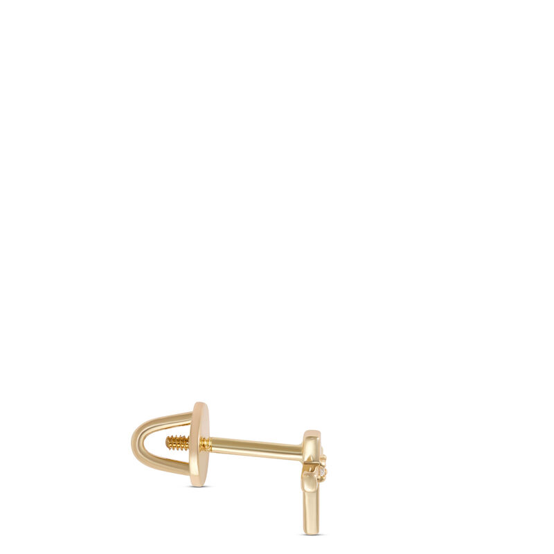 Baby Cross Stud Earrings, 14K Yellow Gold image number 1