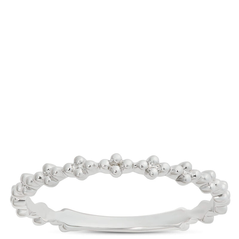 Beaded Cluster Band, 14K White Gold image number 1