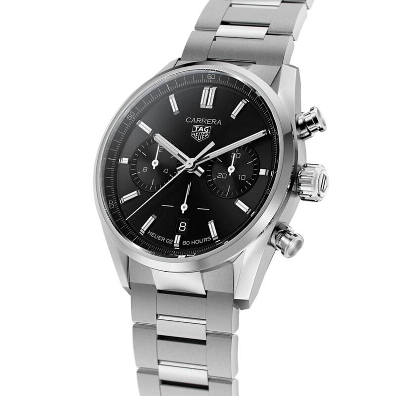 TAG Heuer Carrera Heuer 02 Automatic Mens Black Steel Chronograph Watch image number 2