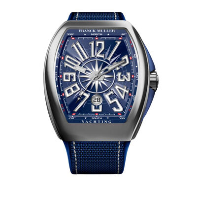Franck Muller Vanguard Yachting Blue Dial Watch 44mm x 53.7mm