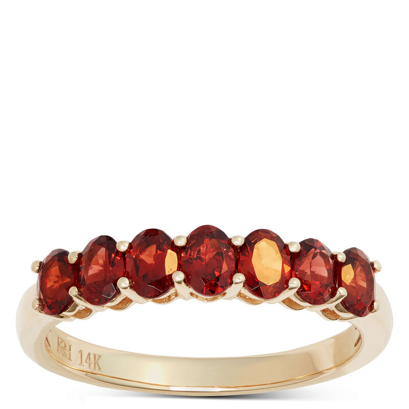 Oval Garnet Ring, 14K Yellow Gold image number 1
