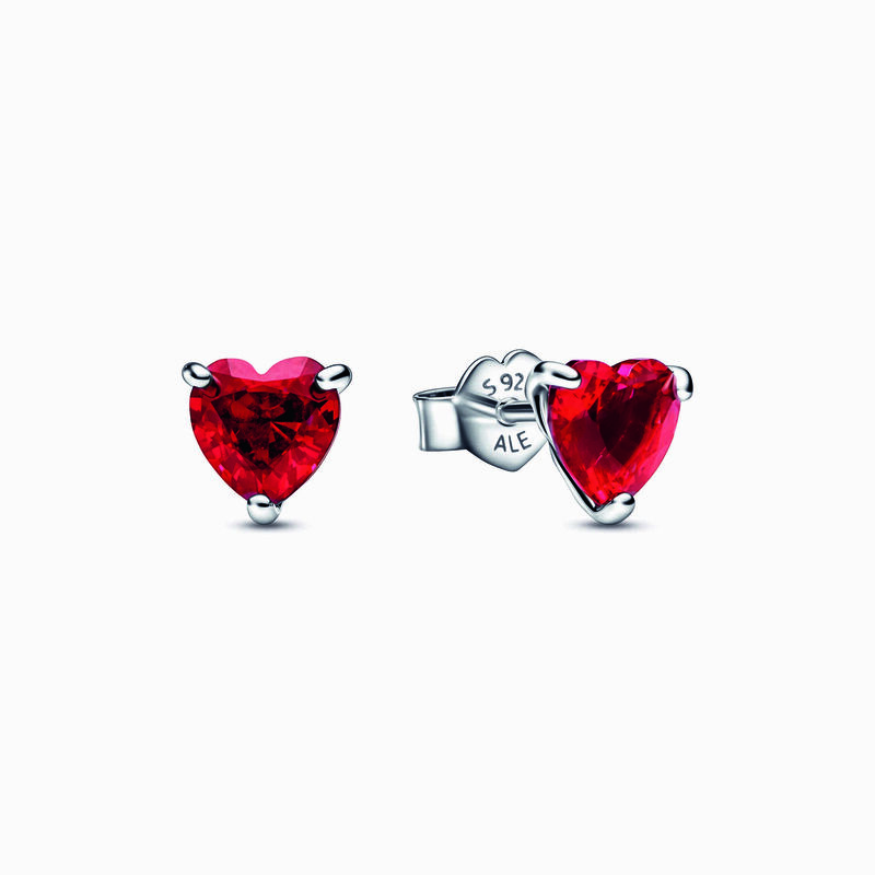 Pandora Red Heart Stud Earrings image number 0