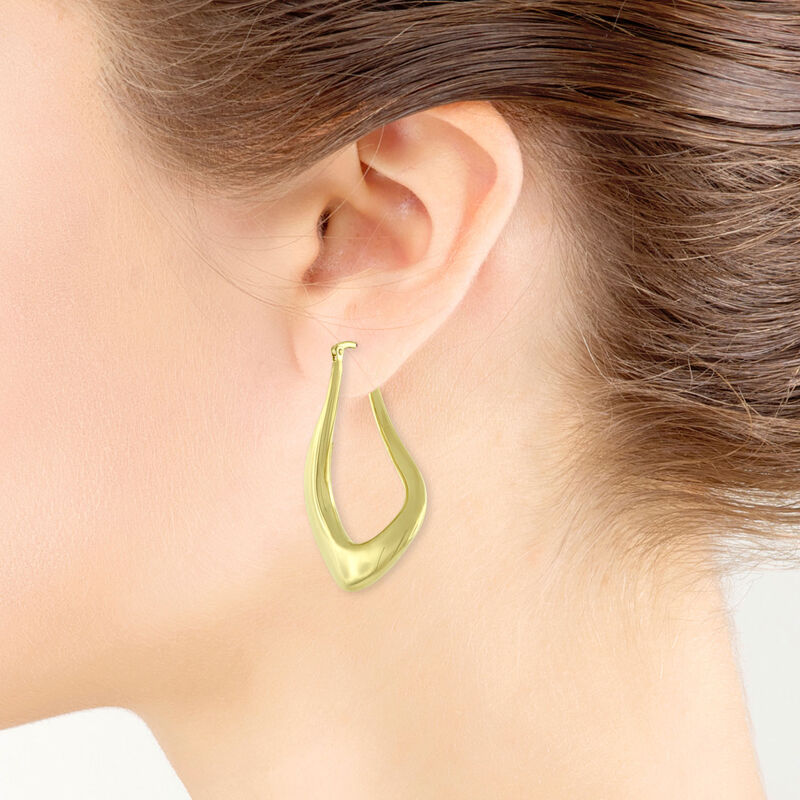 Toscano Curled Hoop Earrings 14K image number 1