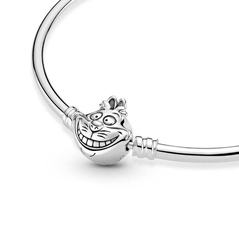 Pandora Disney Alice in Wonderland Cheshire Cat Clasp Pandora Moments Bangle image number 3