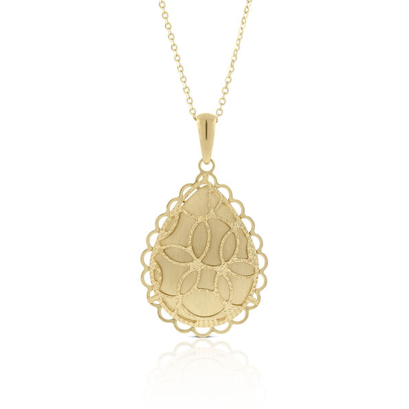 Toscano Drop Shape Pendant 14K
