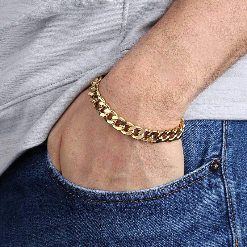 Men's Flat Curb Bracelet 14K image number 1