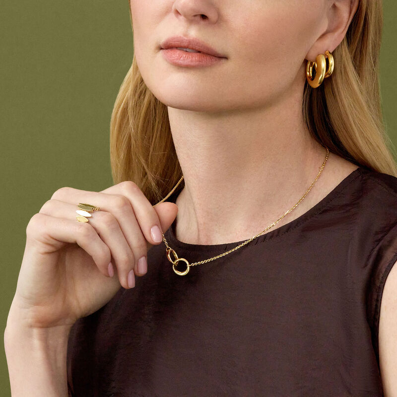 Toscano 18-Inch Interlocking Circles Necklace, 14K Yellow Gold image number 2