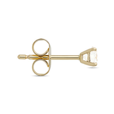 Classic Round Diamond Studs, &frac14; Carat, in 14K Yellow Gold