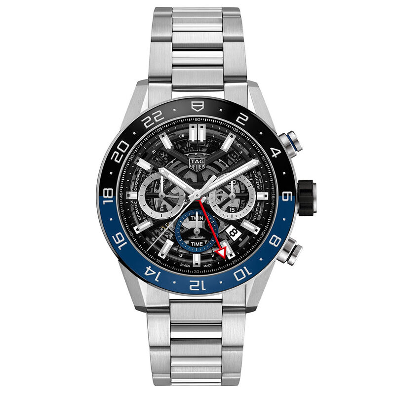 TAG Heuer Carrera Heuer 02 Automatic GMT Mens Black Steel Chronograph Watch image number 0