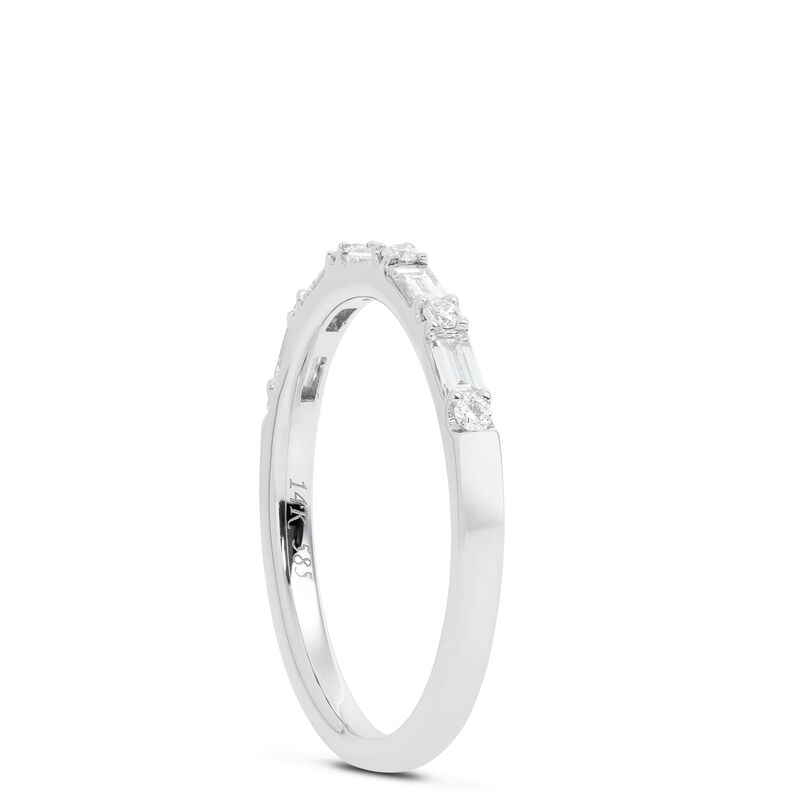 Baguette & Round Diamond Band 14K image number 2