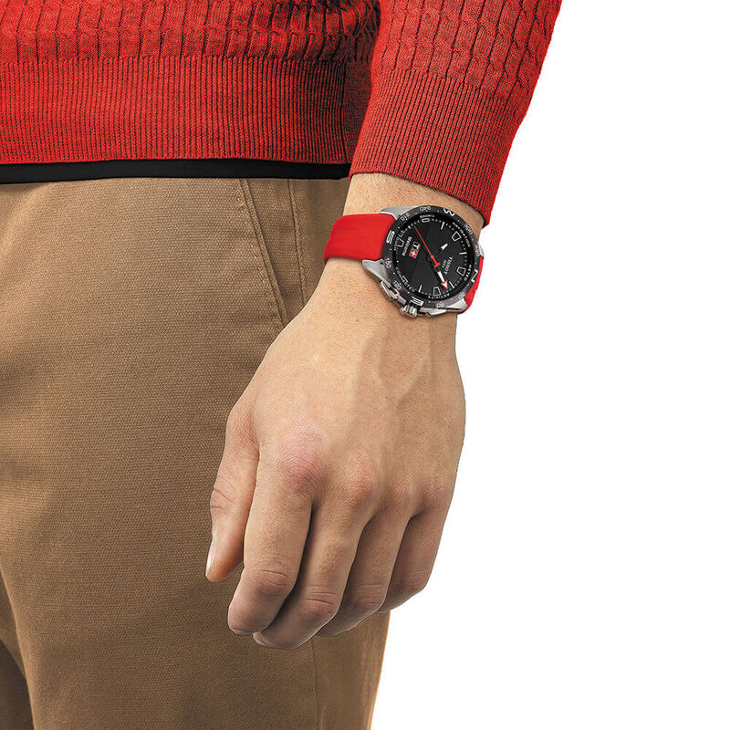 Tissot T-Touch Connect Solar Red Rubber Titanium Watch, 47.5mm image number 2