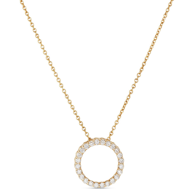 Circle Diamond Pendant Necklace, 14K Yellow Gold image number 0