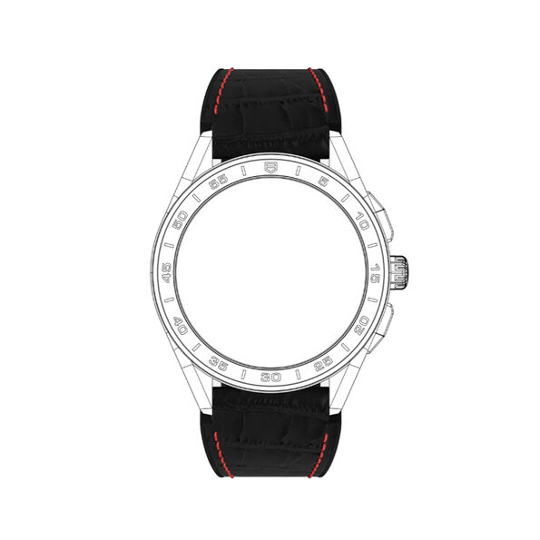 TAG Heuer Black with a touch Red Rubber Band Calibre E3