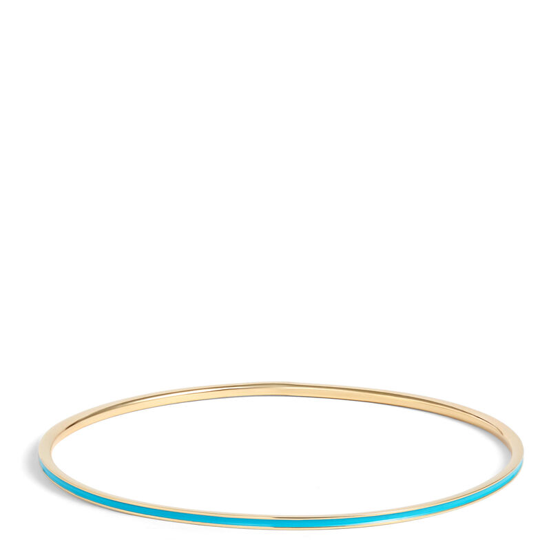Toscano Turquoise Enamel Slip On Bangle, 14K Yellow Gold image number 0