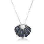 Lisa Bridge Sapphire & Moonstone Clam Shell Necklace