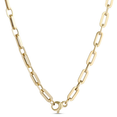 Toscano 18-Inch Paperclip Link Necklace, 14K Yellow Gold