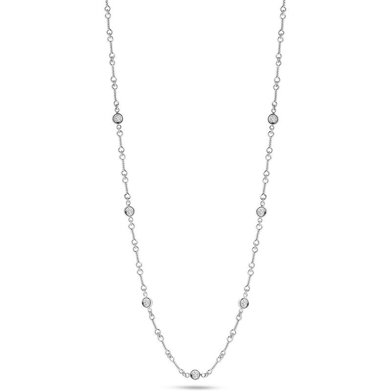 Roberto Coin Diamonds By The Inch 7 Station Necklace 18K White Gold, 16 Inches image number 0