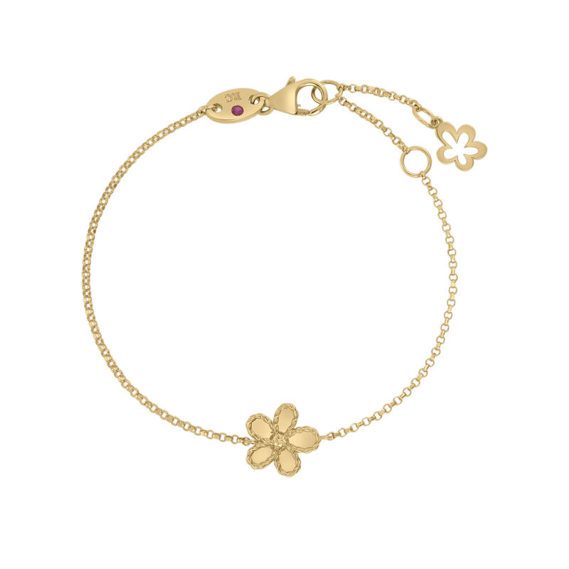 Roberto Coin 18K Yellow Gold Jasmine Diamond And Polished Finish Small Flower Bracelet image number 0