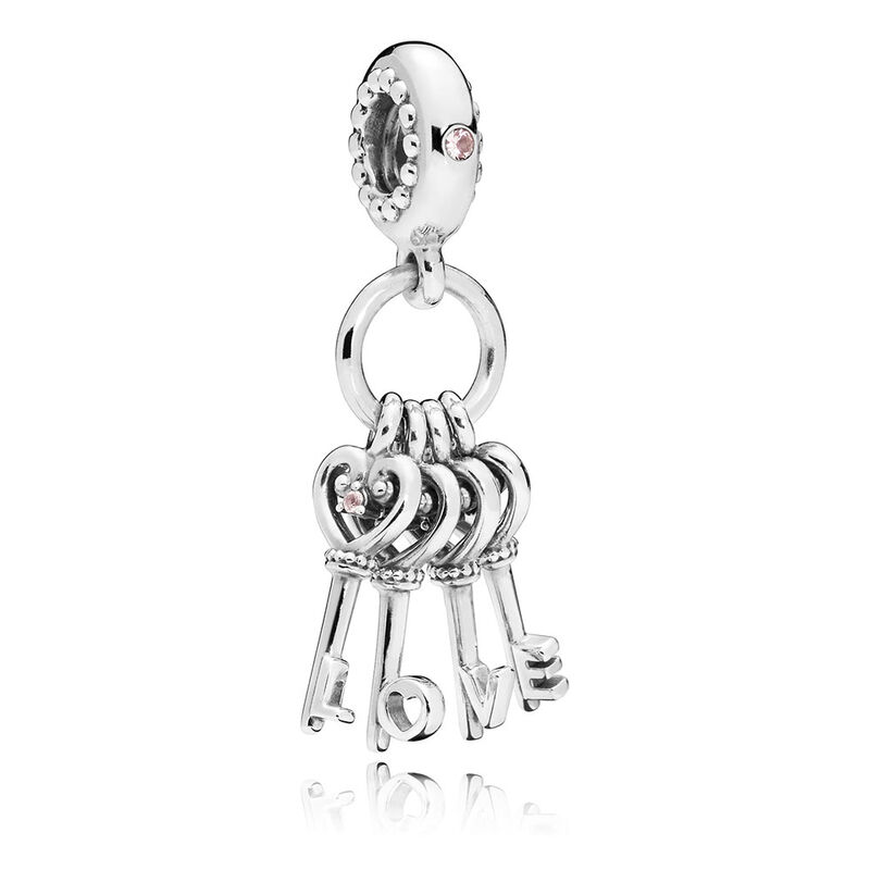 Pandora Keys of Love CZ & Crystal Charm image number 0