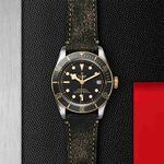 TUDOR Black Bay S&G Watch Steel Case Black Dial Leather Strap, 41mm