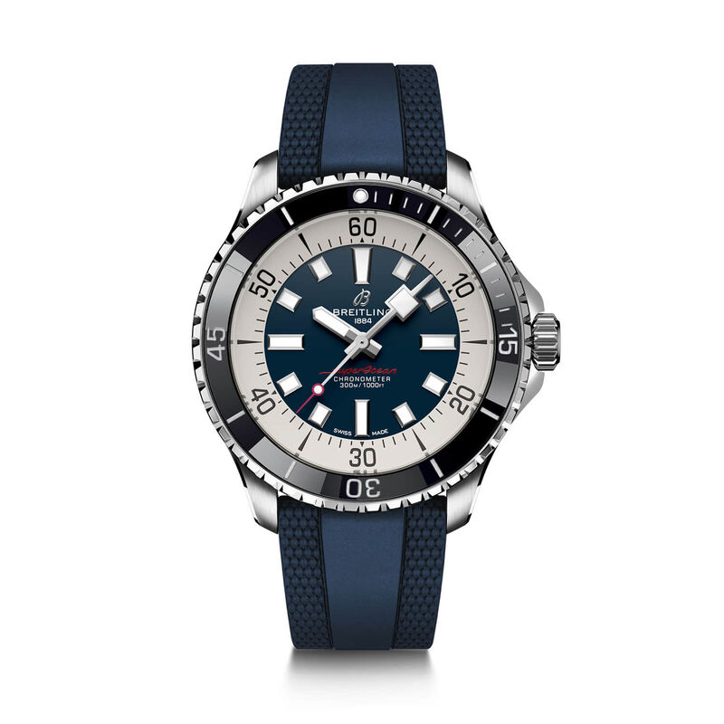 Breitling Superocean Automatic 44 Watch Steel Case Blue Dial Blue Strap, 44mm image number 1