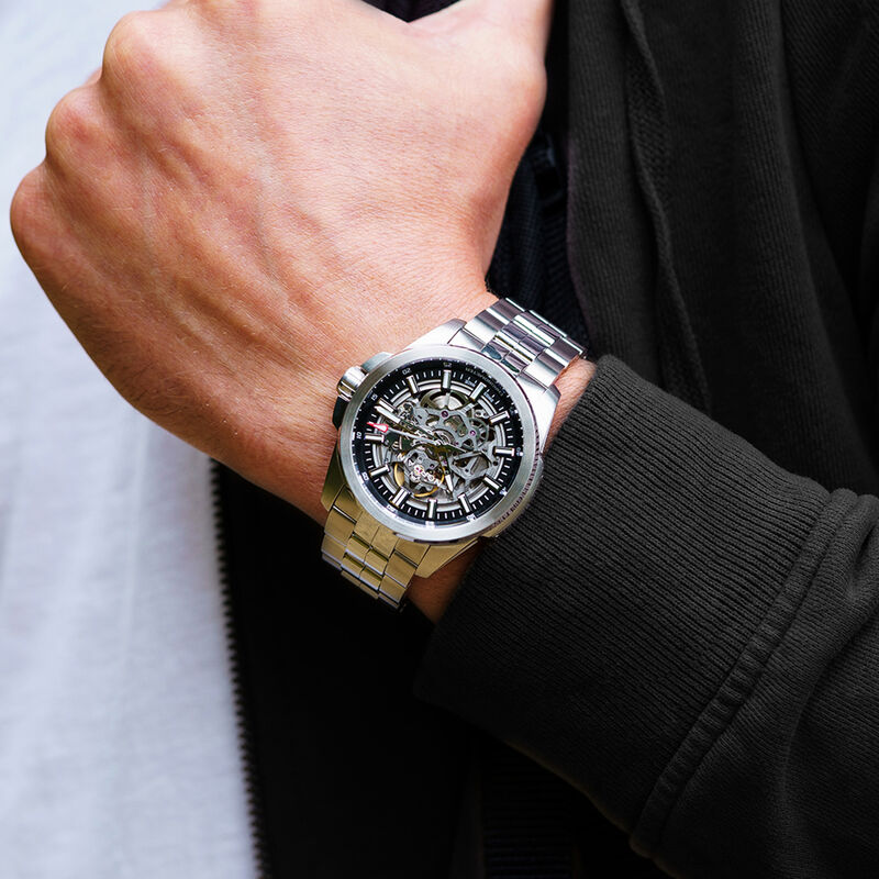 NORQAIN Independence Skeleton Black Dial Watch, 42mm image number 2