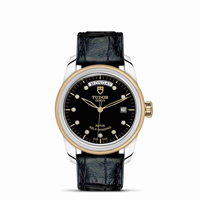 TUDOR Glamour Date+Day Watch Steel Case Black Dial with Diamonds, 39mm image number 1