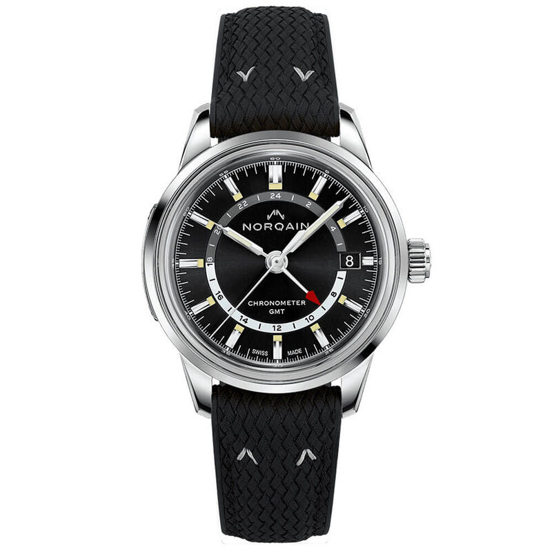 Norqain Freedom 60 GMT Black Perlon Rubber Watch, 40mm image number 0