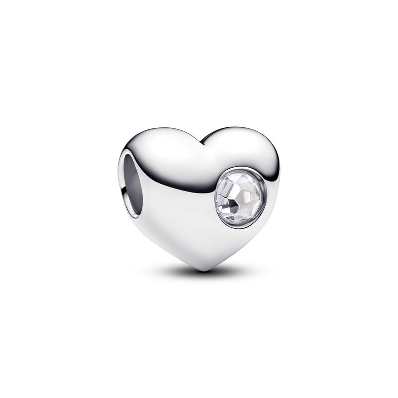Pandora Engravable Clear Stone Heart Charm image number 0