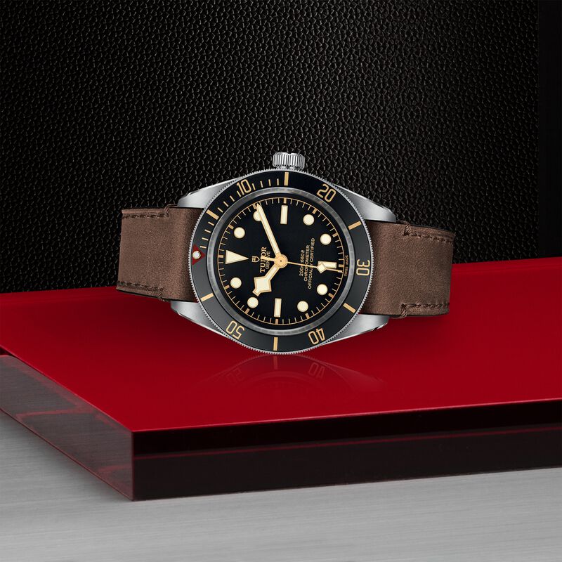 TUDOR Black Bay Fifty-Eight Watch Black Dial Brown Leather Strap, 39mm image number 3