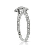 Bezel Set Halo Diamond Engagement Ring 14K