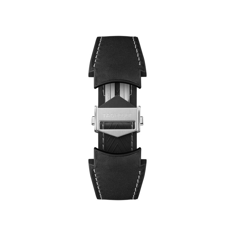 TAG Heuer Calibre E5 Black Leather and Rubber Strap, 45mm image number 1